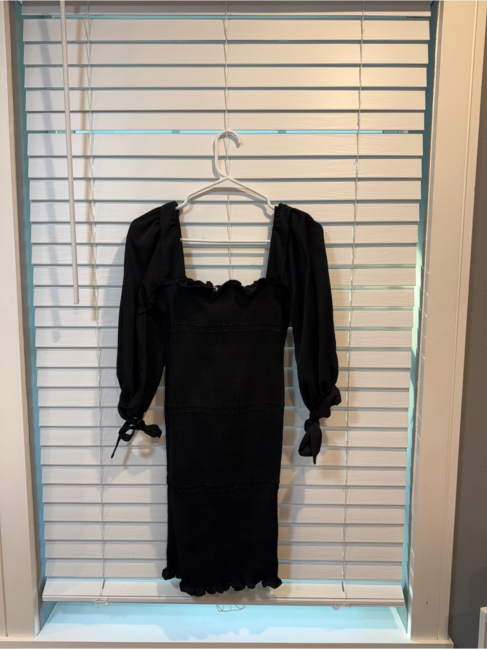 HYFVE Black Puff-Sleeve Mini Dress